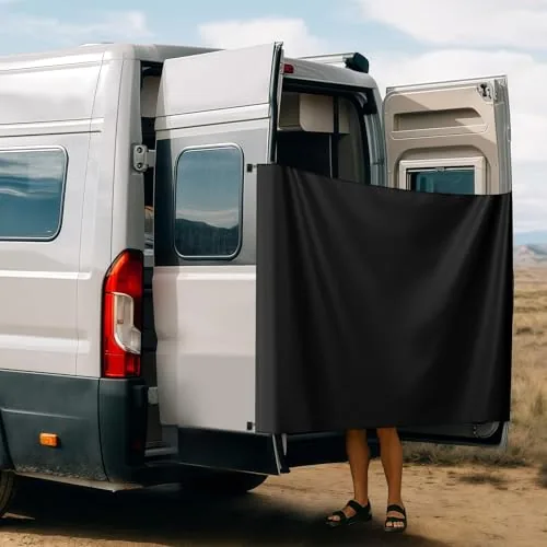 Federedevo RV Van Rear Door Shower Curtain with Hooks