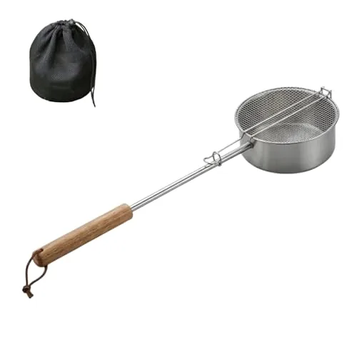 Begatter Stainless Steel Campfire Popcorn Popper 1.7qt