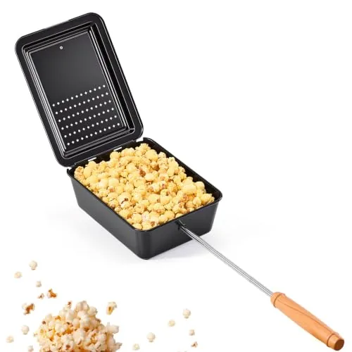 Horonaxo Campfire Popcorn Popper 16-in Handle 3.08 Qt