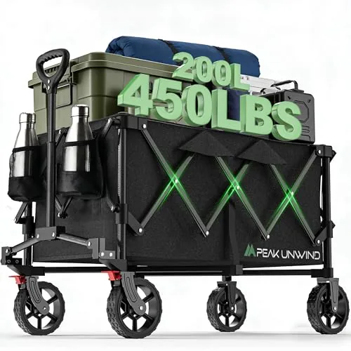 PEAKUNWIND Foldable Wagon 450LB Capacity All-Terrain
