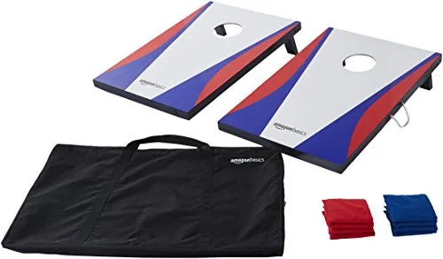 Amazon Basics Cornhole Set with Carrying Case Blue/Red