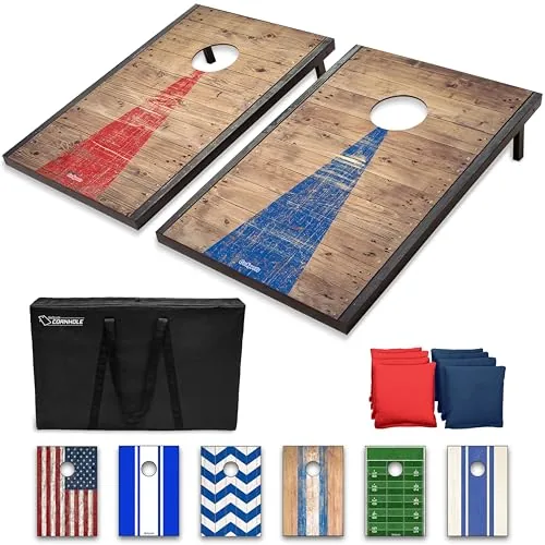 GoSports Rustic Barnwood Cornhole Set 3x2 ft