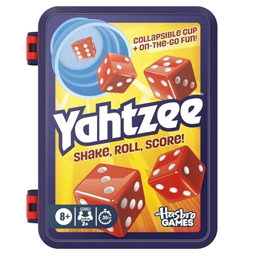 Hasbro Yahtzee with Collapsible Cup and Storage Case