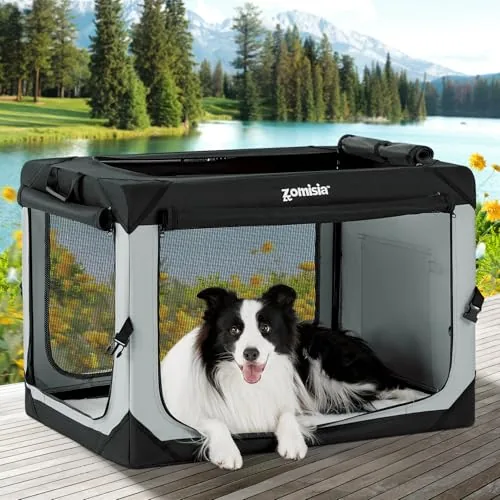 ZOMISIA 36-Inch Collapsible Soft Dog Crate for Large Dogs