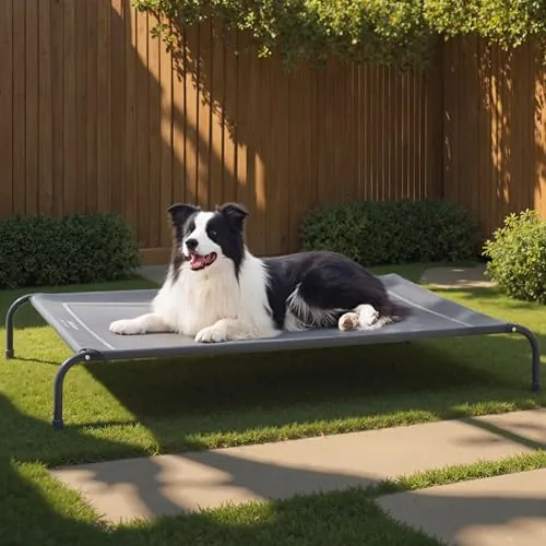 Bedsure 49in Elevated Cooling Dog Bed Large Grey