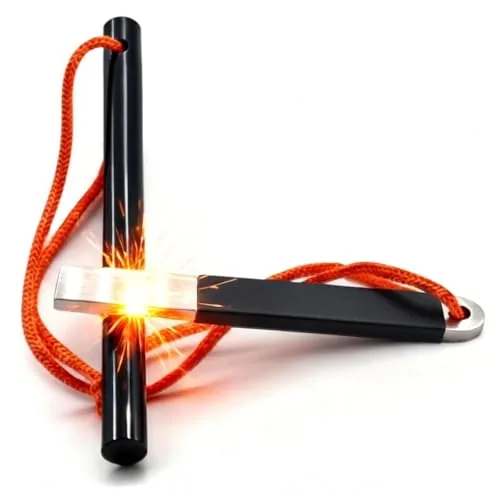 IWLUFK 4-Inch Ferro Rod Fire Starter with Steel Striker