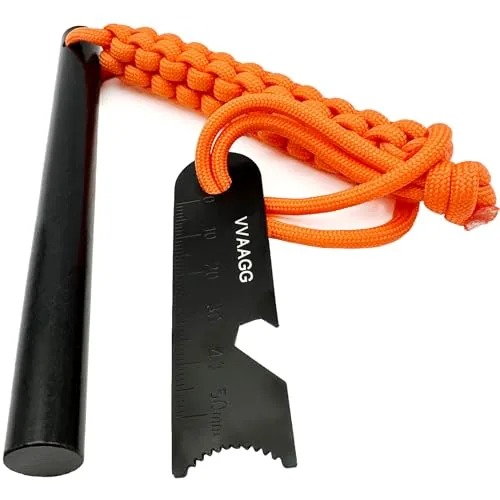 VVAAGG Ferro Rod 4-Inch 3/8" Survival Fire Starter Kit