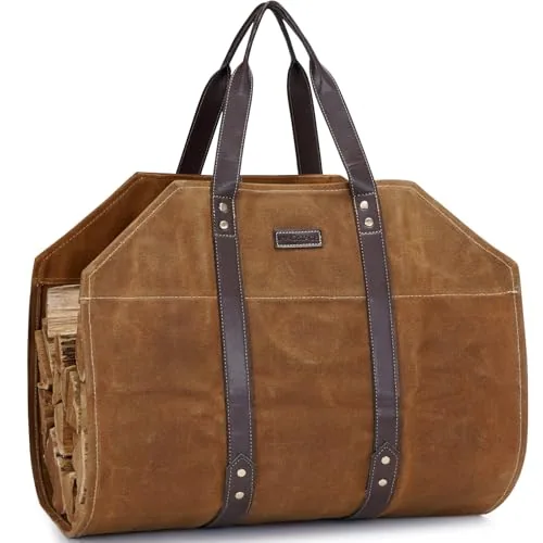 INNO STAGE Waxed Canvas Log Carrier Bag Rust