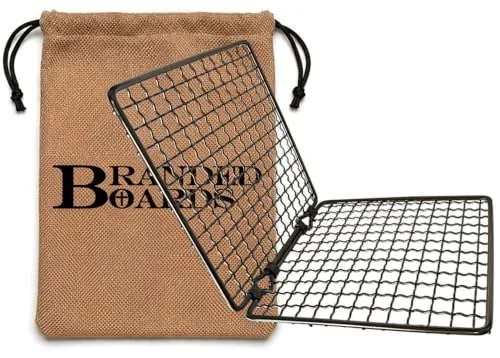 Branded Boards Folding Stainless Bushcraft Grill 6x12in