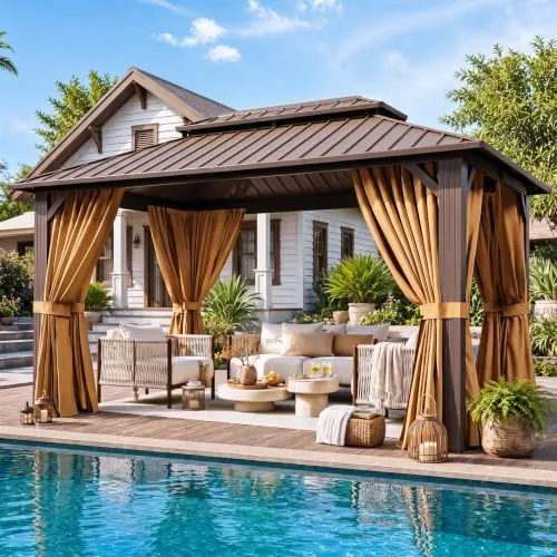 Breezestival 10x12FT Hardtop Gazebo with Double Steel Roof