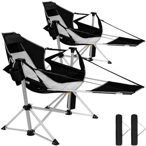 Romswi 2-Pack Aluminum Hammock Chair with Footrest