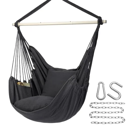 Y-STOP Hammock Swing Chair 500 lb Capacity with Cushions