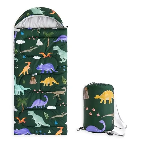 Wake In Cloud Kids Dinosaur Sleeping Bag 3-Season