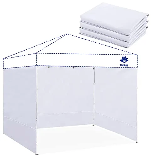FANPAT 10x10 Canopy Sidewalls 210D Polyester 3-Pack White