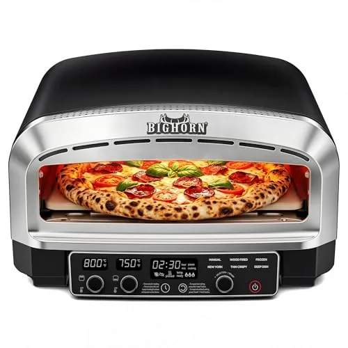 BIG HORN 14-Inch 850F Electric Countertop Pizza Oven