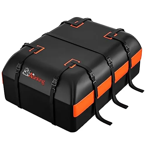 Asinking 15 Cu Ft Rooftop Cargo Bag, Rack-Free Fit