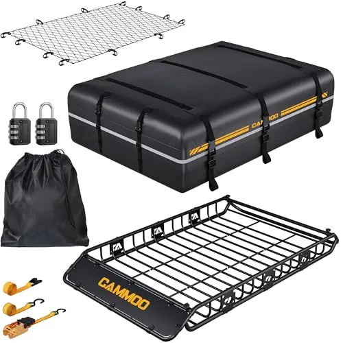 CAMMOO 64x39 Roof Basket with Fairing and Support Bars