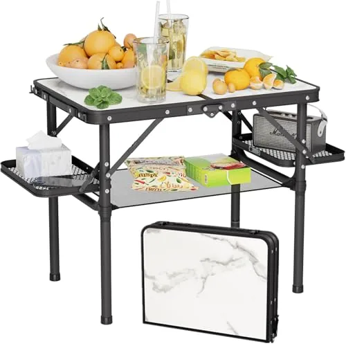 Titanker 2ft Folding Camp Table with Side Racks