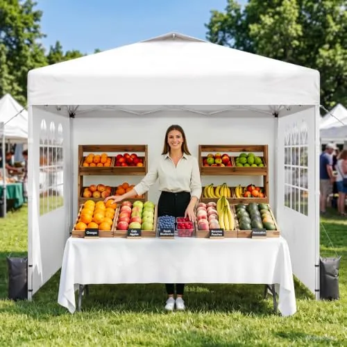 Hverflvsh 10x10 Pop Up Canopy Dual Vented Roof