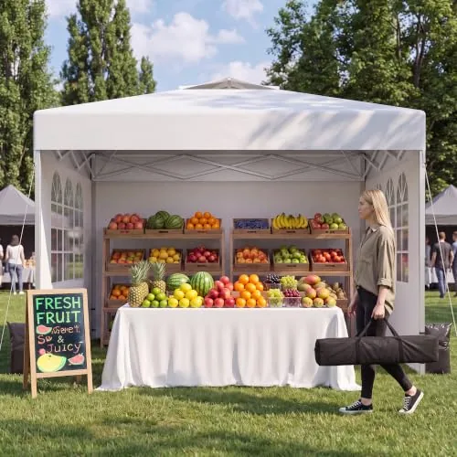 Ponevora 10x10 Pop-Up Canopy with Vented Roof