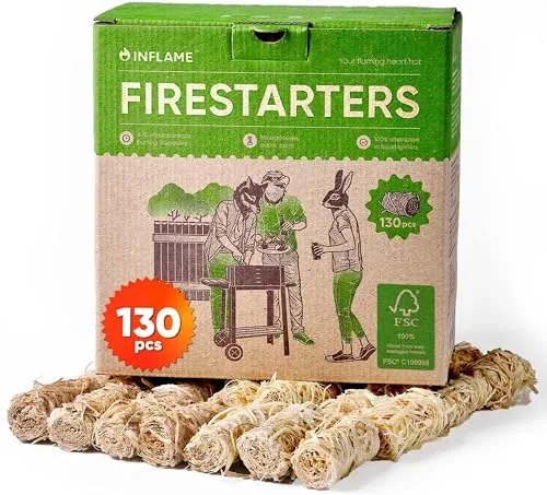 Inflame Fire Starters 130pc Wood Shavings and Wax Cubes