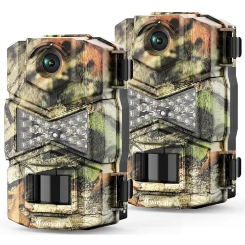 WOSODA Trail Camera 48MP 1080P Night Vision 2-Pack