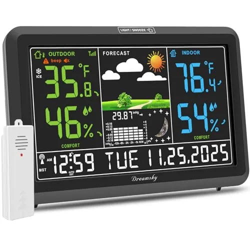 DreamSky Atomic Clock Weather Station with Color Display