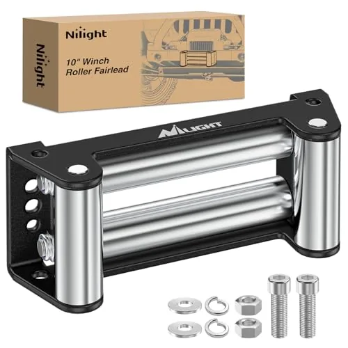 Nilight 10-Inch 4-Way Roller Fairlead for Steel Cable