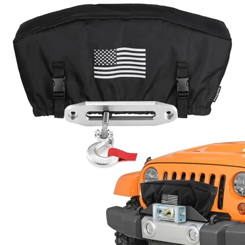 SEVEN SPARTA 900D Winch Cover Reflective US Flag 17500lb