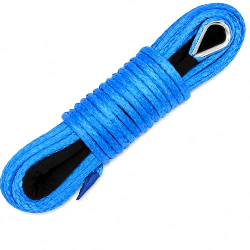 Ucreative 1/4in x 50ft Synthetic Winch Rope Blue