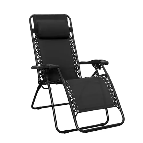 Amazon Basics Zero Gravity Lounge Chair, 300 lb, Black