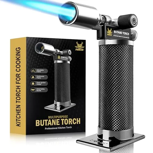 RAVS Premium Metal Butane Torch Lighter Black
